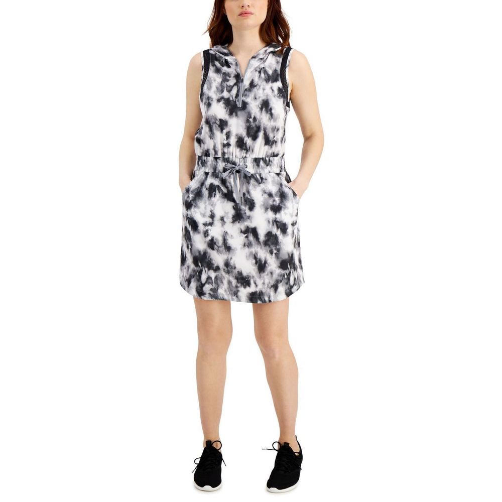 Ideology Womens Activewear Tie-Dyed Hoodie Dress Size Medium